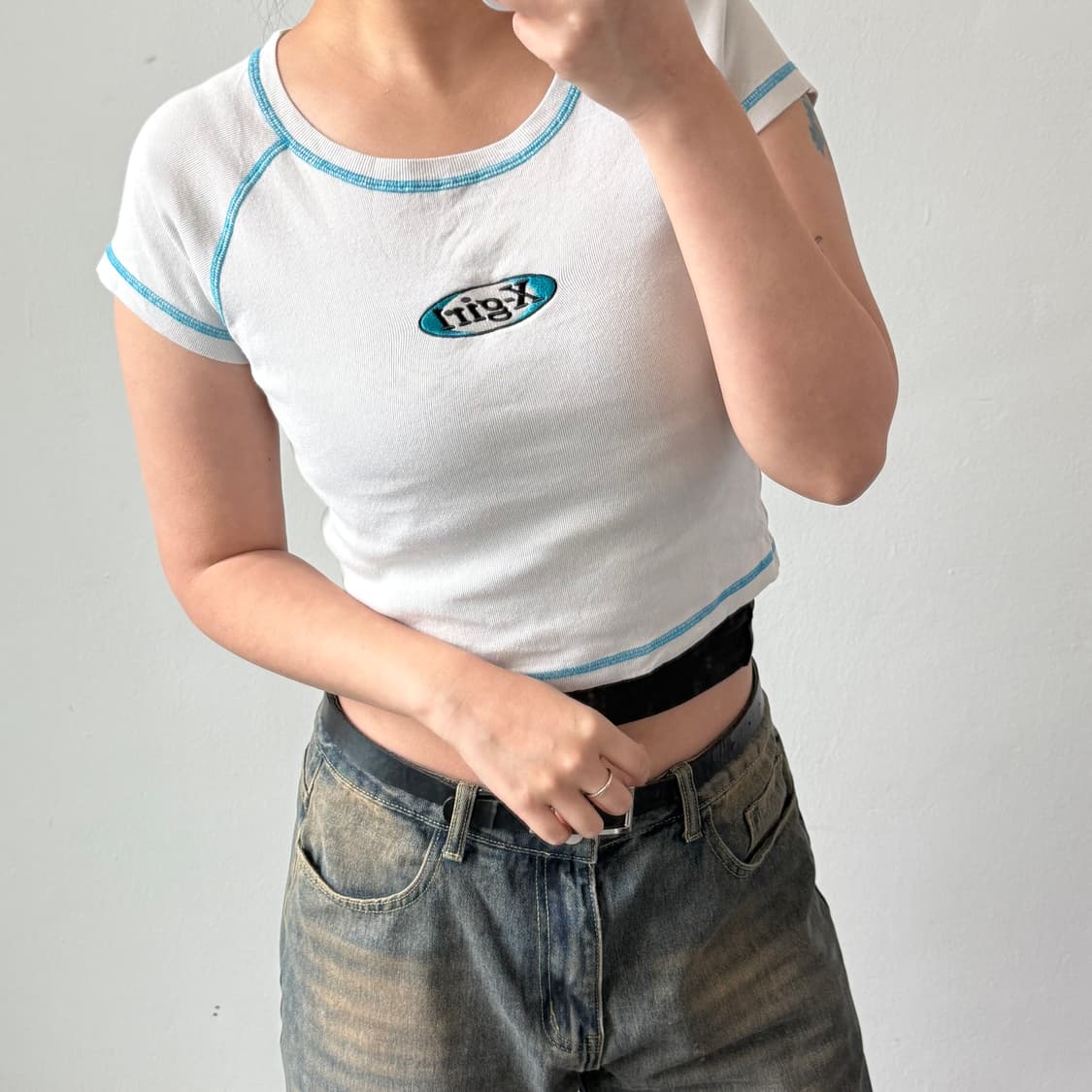 [S] 엑스걸 크롭 반팔 상품이미지1