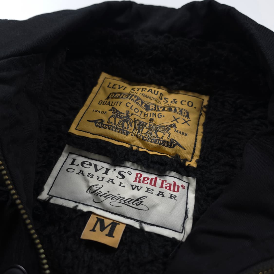 리바이스 일판 오리지널 신치백 블랙 쉐르파 트러커 자켓 (M) 상품이미지8