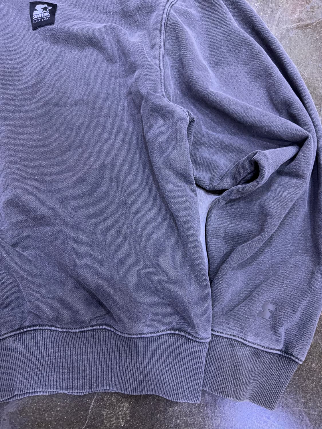 스타터 블랙라벨 빈티지 가먼트 다잉 워싱 오버핏 맨투맨 카라넥 M 상품이미지5