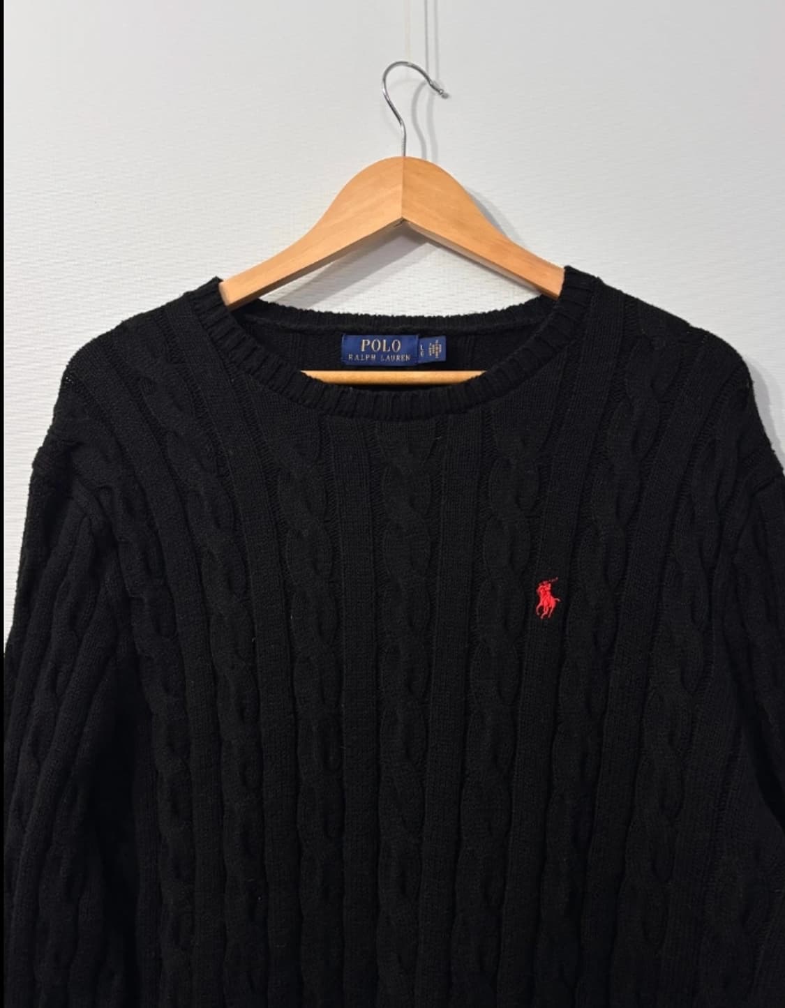 폴로 랄프로렌 케이블 니트 블랙 100 상품이미지1