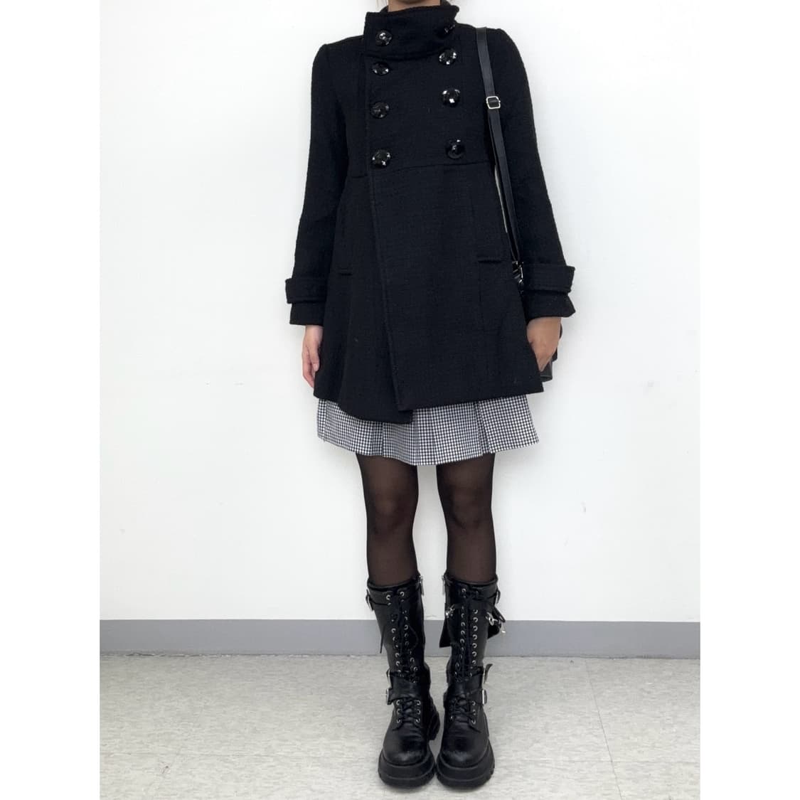 빈티지 블랙 더블 코트 상품이미지2