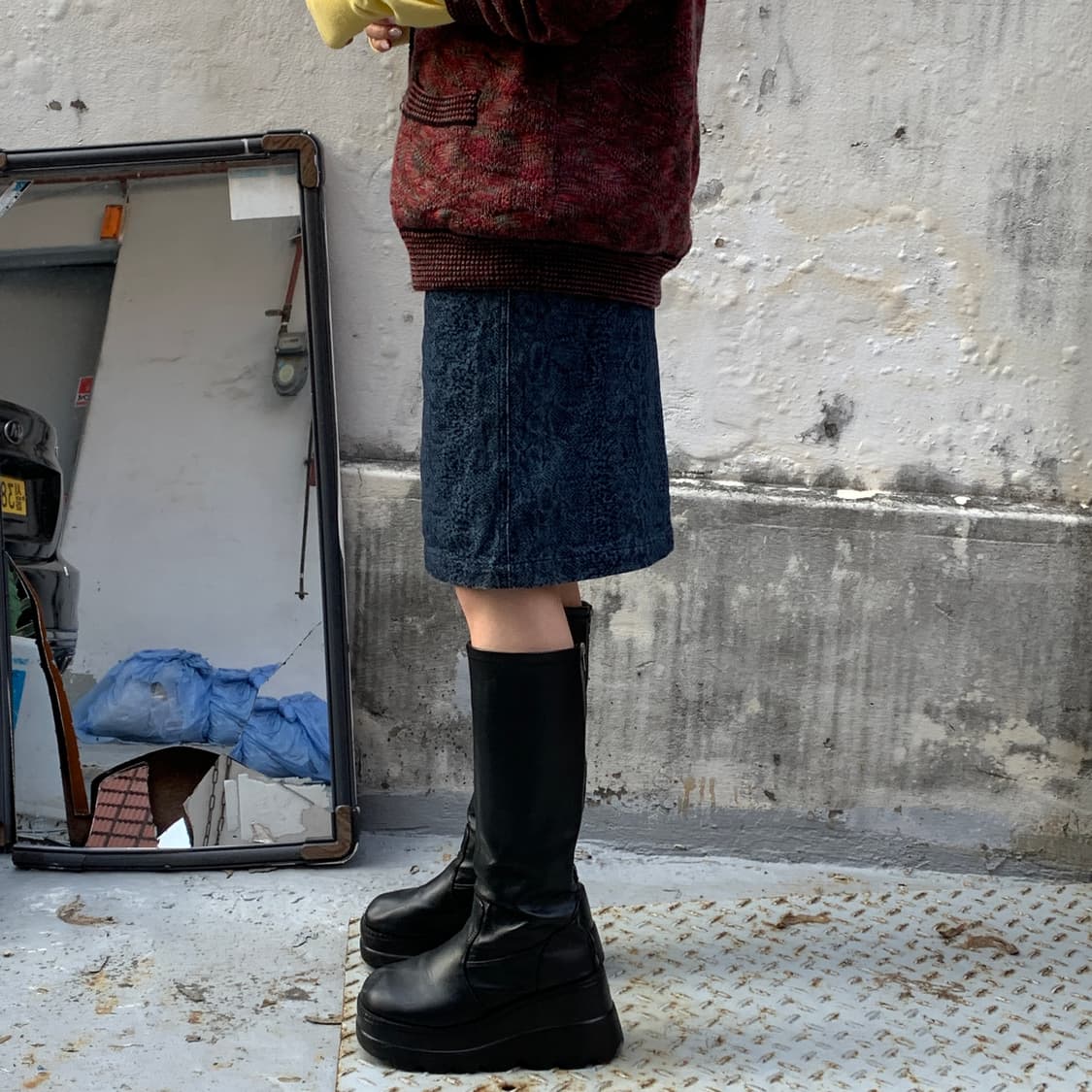 히스테릭 글래머 데님 스네이크 스킨 스커트 상품이미지7