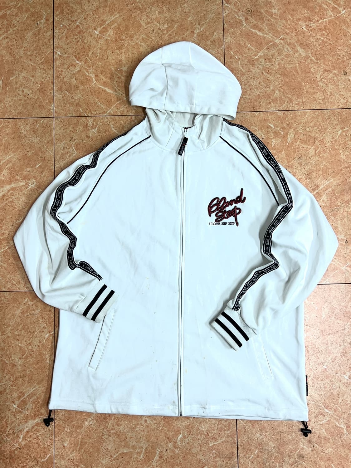 90s 빈티지 힙합 프린팅 올드스쿨 져지 후드 트랙탑 L 상품이미지4