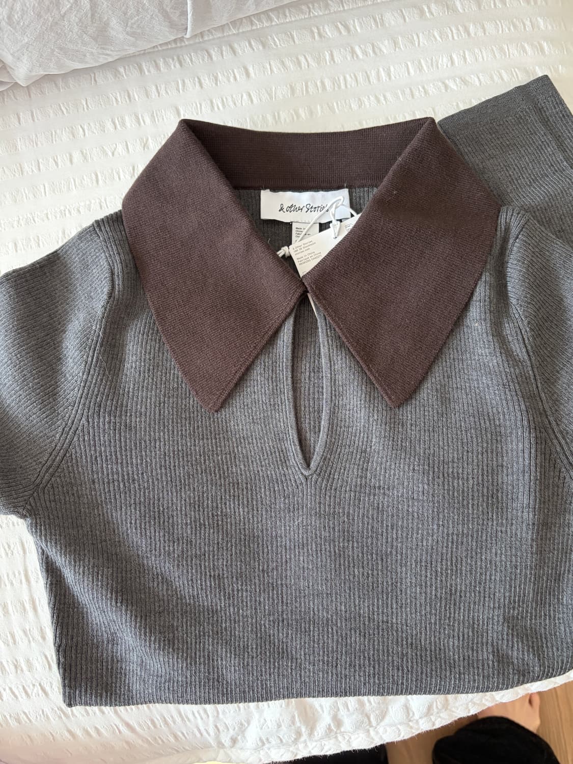 앤아더스토리즈 배색 니트 M 새상품 상품이미지3