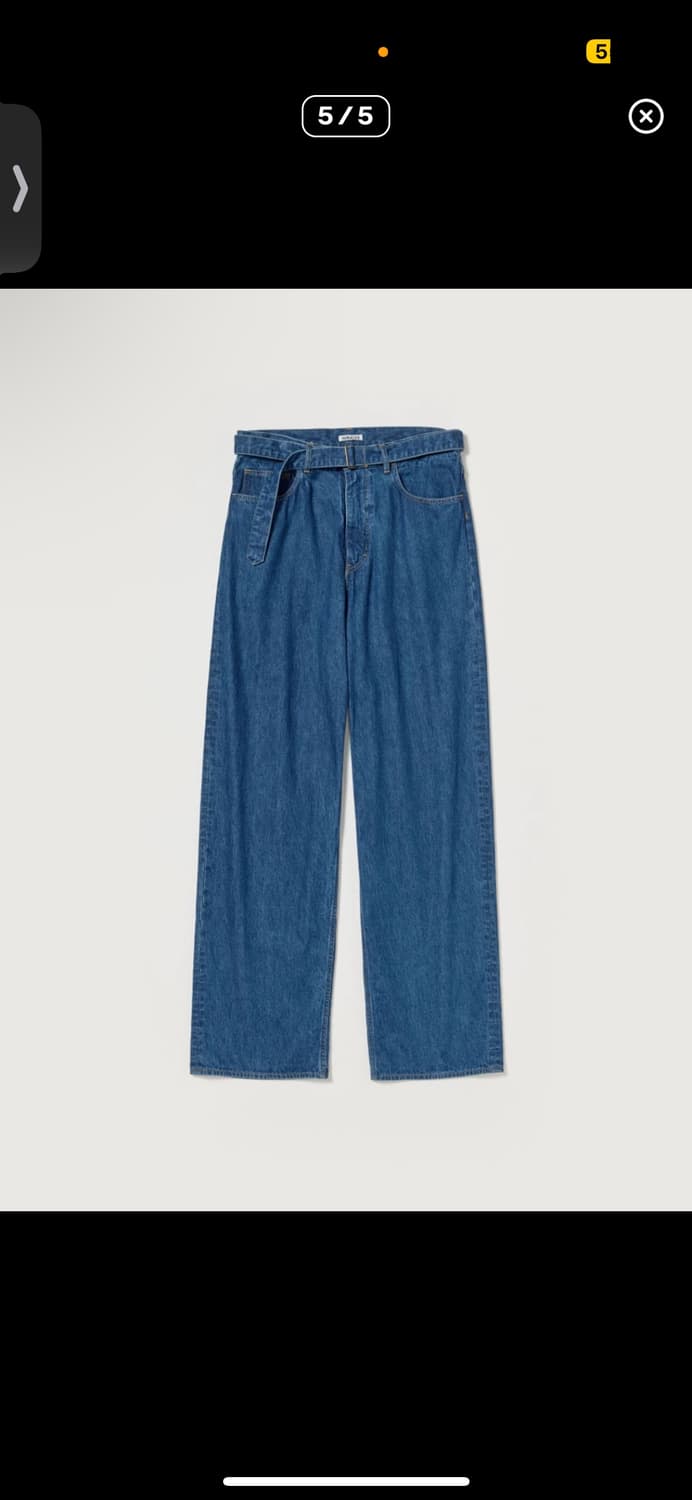 [3] 25SS 오라리 라이트 셀비지 벨티드 데님 상품이미지4