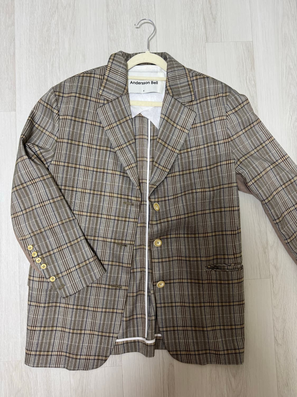 안더슨벨 체크 블레이져  상품이미지1