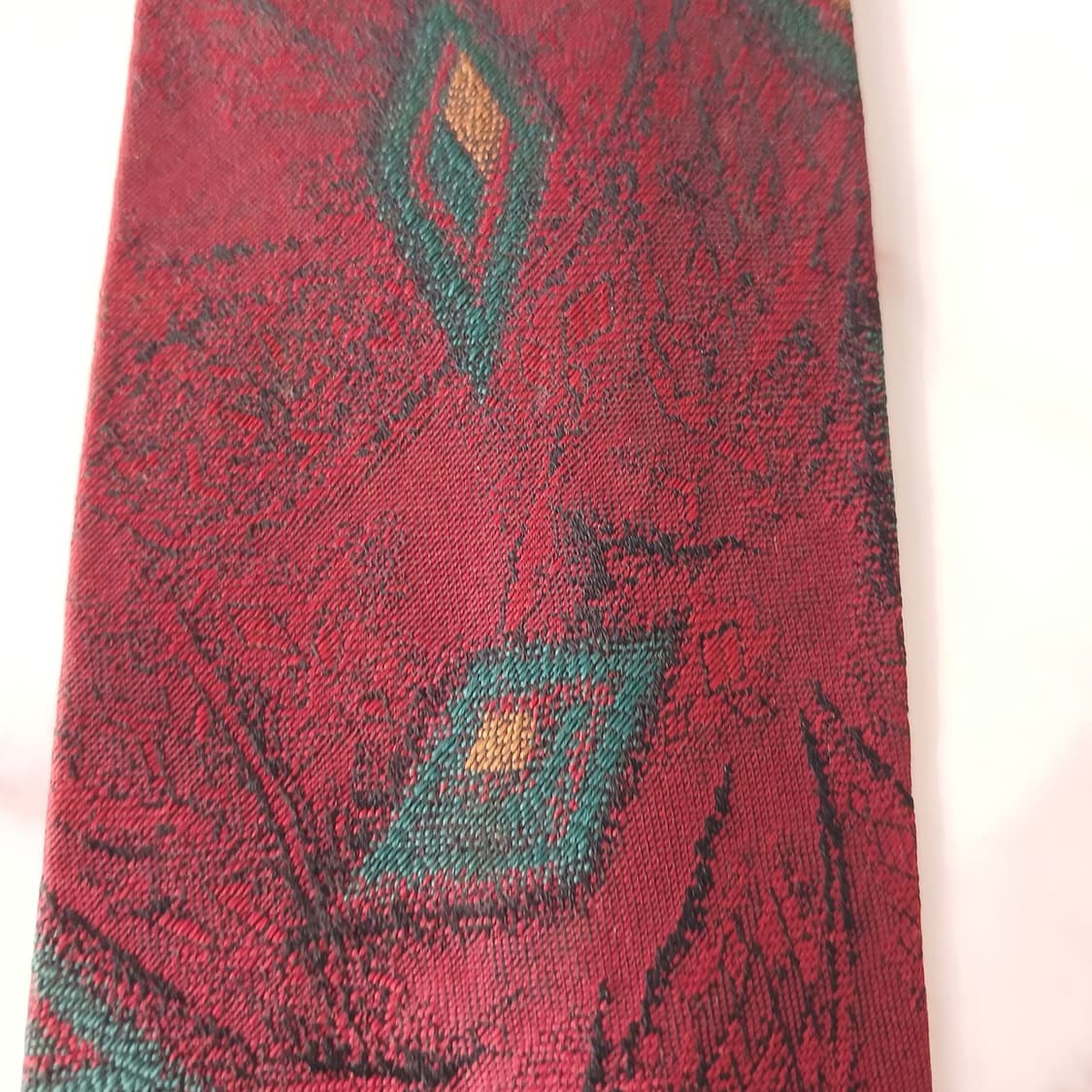 지방시 실크 버건디 아트 자카드 넥타이 8.8cm A등급 A19527
 상품이미지8