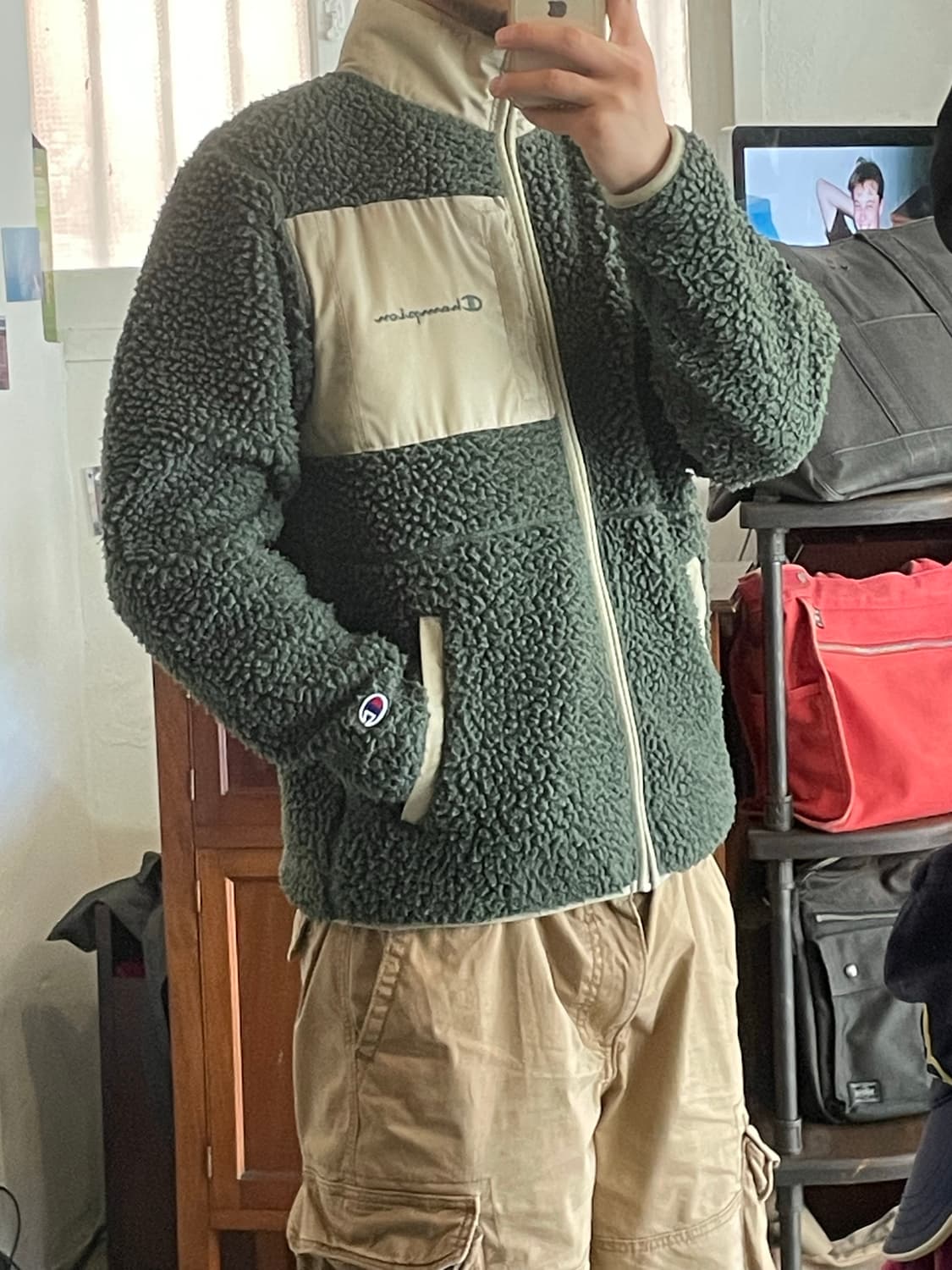 챔피온 플리스 카키 M 상품이미지7