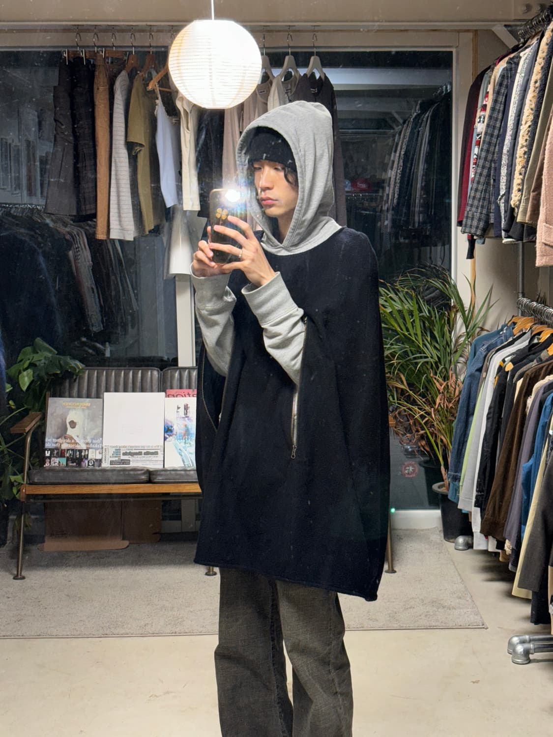 Addict noir 울 지퍼 케이프 상품이미지4