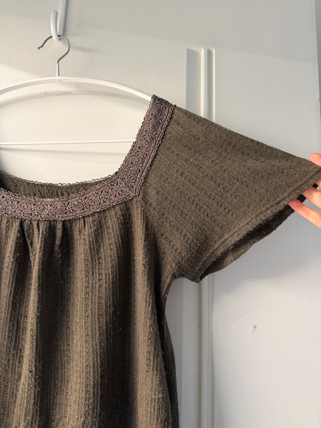 일본빈티지 모리 브라운 반팔 니트 상품이미지5