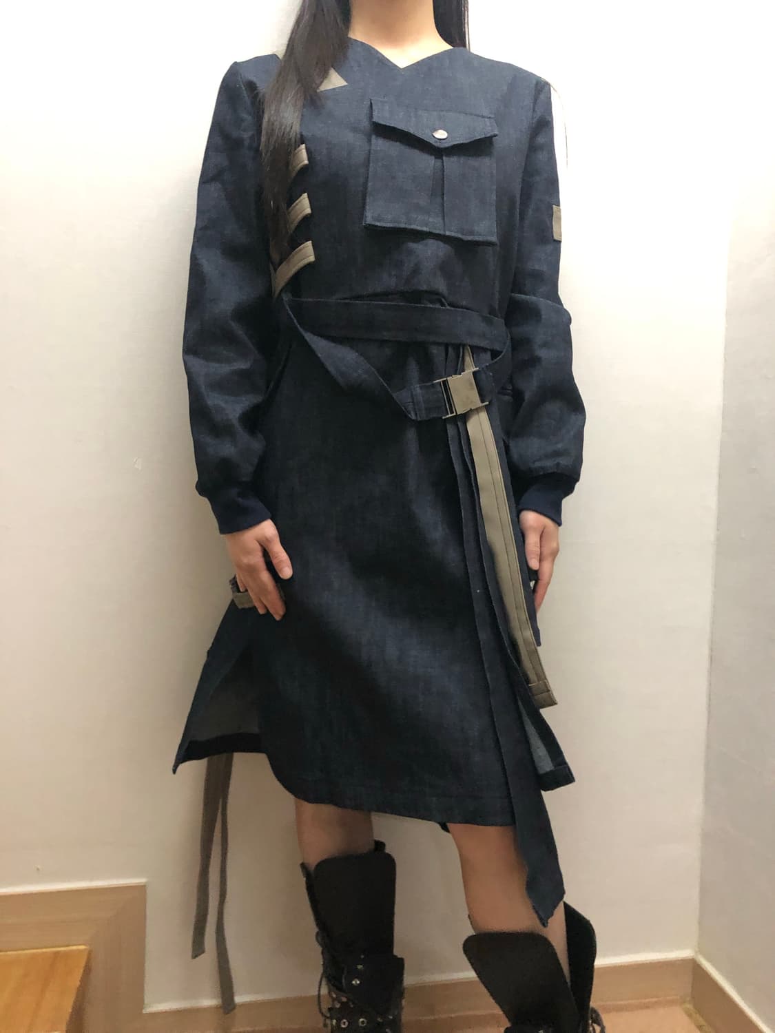 빈티지 데님 아방가르드 원피스 상품이미지5