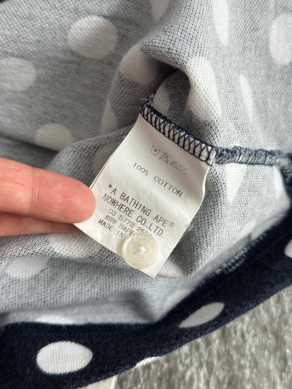 베이프 네이비 도트 카라티셔츠  상품이미지9