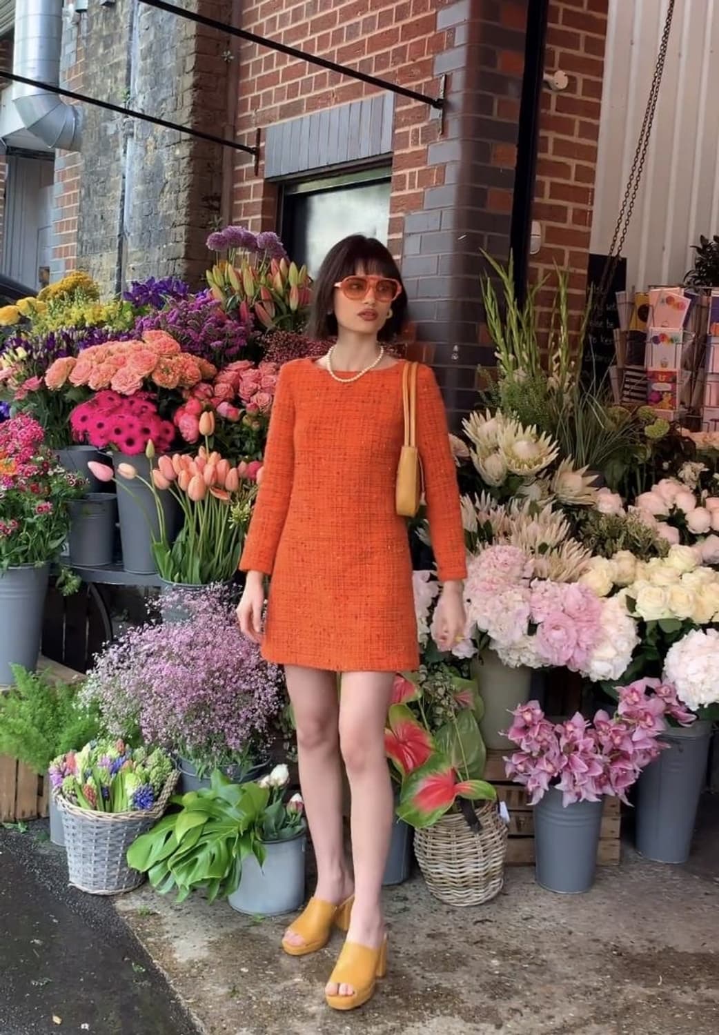 베르사체 진스 꾸튀르 오렌지 트위드 드레스 상품이미지7