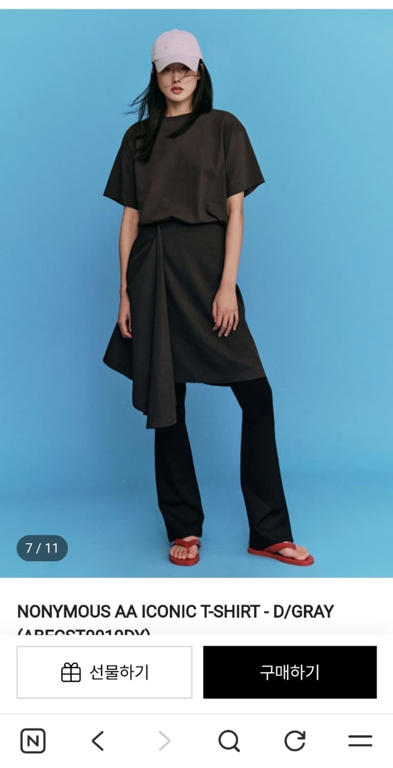 NONYMOUS AA 아이코닉 반팔티 D/GRAY 상품이미지3