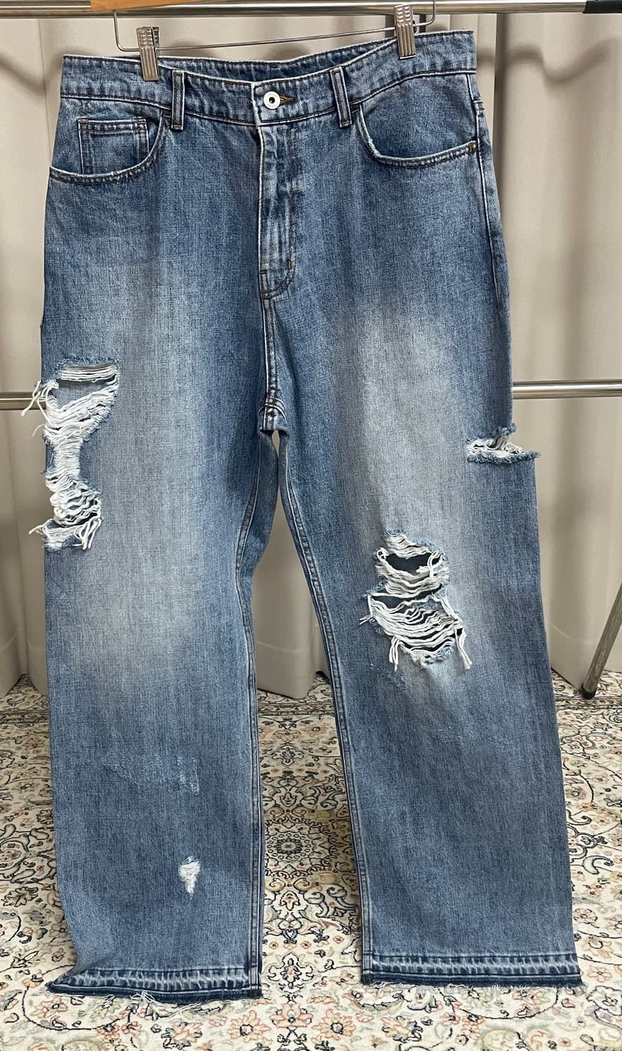 쿠어 와이드 데미지 진 (미착용) 상품이미지1