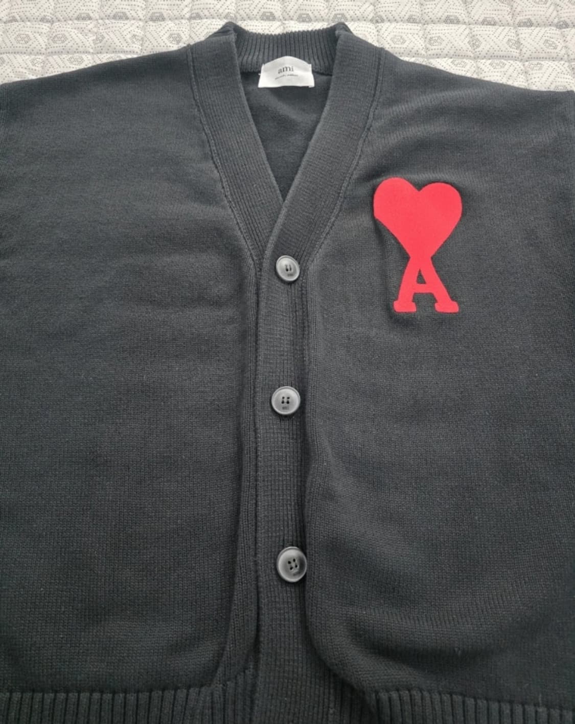 아미 빅 하트 로고 가디건 블랙 100 상품이미지5