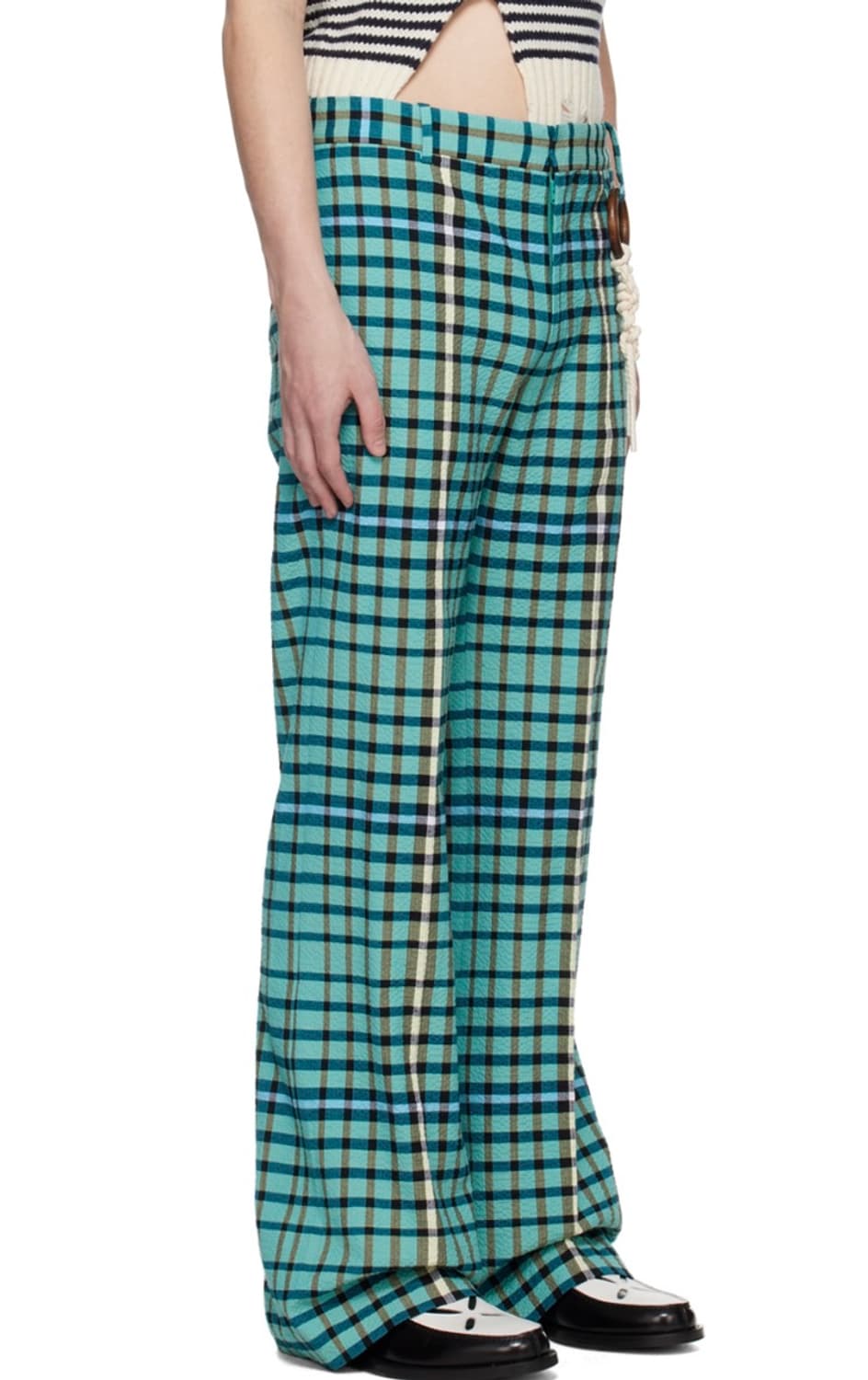 찰스제프리 러버보이 타탄체크 플레어 트라우저 30  상품이미지3