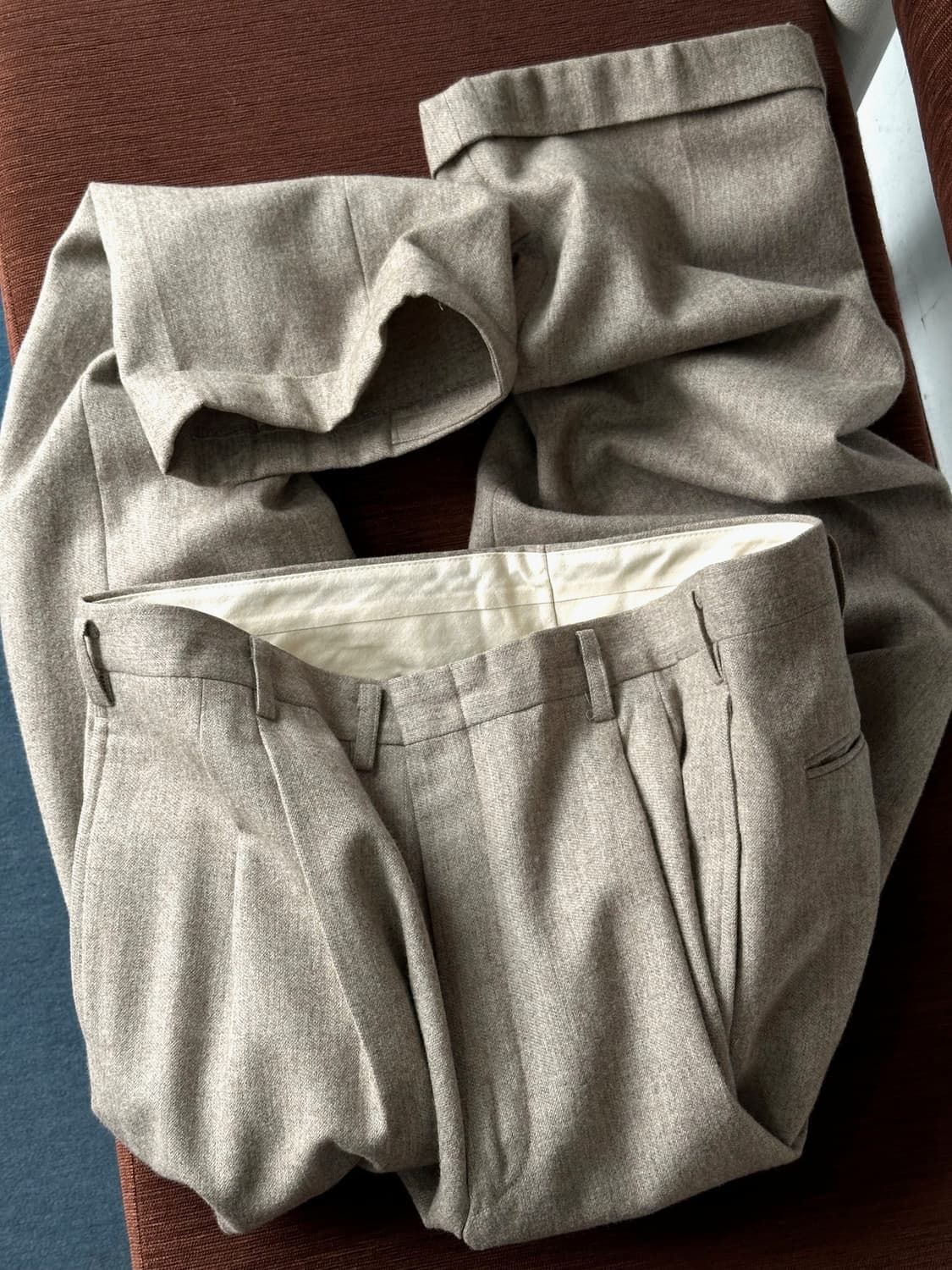 Tweed design 2 tuck wide straight slacks 상품이미지1