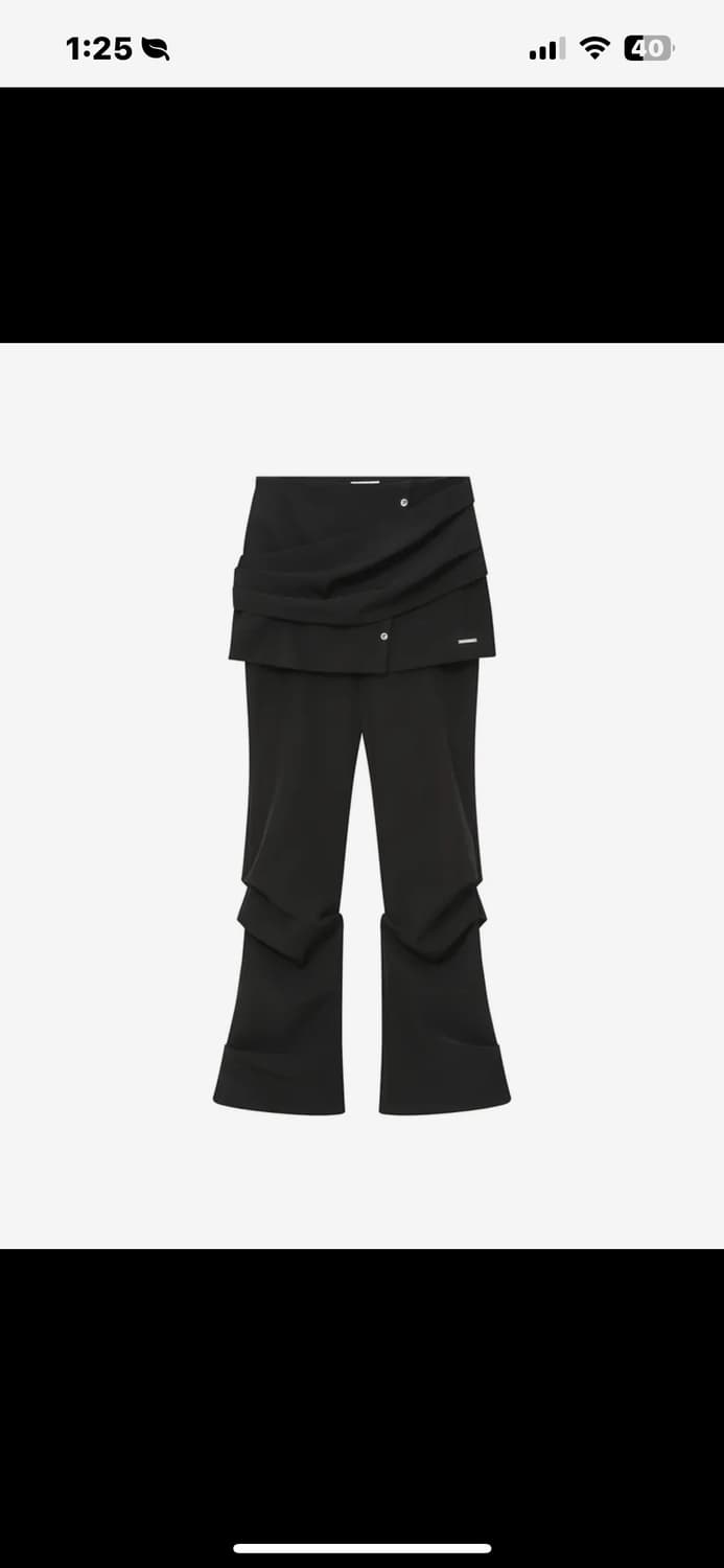 Draped shirt skirt pants SET BLACK 상품이미지2