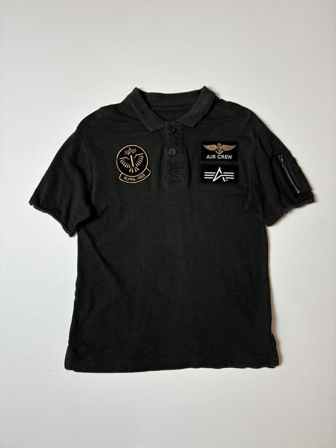 알파인더스트리 밀리터리 에어크루 와펜 반팔 카라 티셔츠 PN8889 상품이미지1