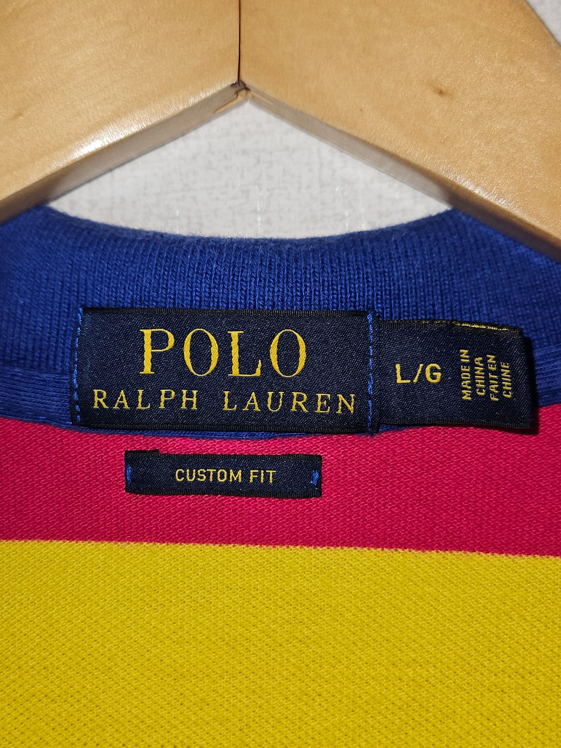폴로 랄프로렌 신형 스트라이프 카라티 반팔 피케티 L 커스텀핏 상품이미지2