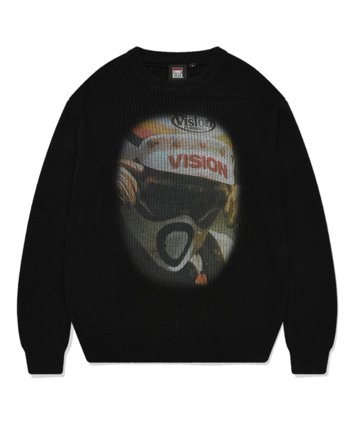 비전스트릿웨어 레이서 프린팅 니트 블랙 L 상품이미지1