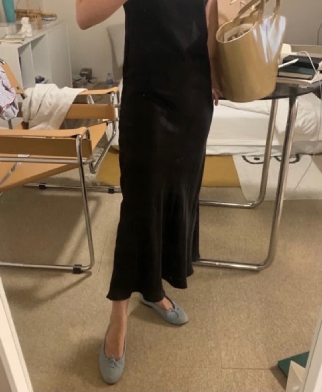 새상품) 모네 mone dear silk dress 리본빛 실크 원피스 상품이미지6