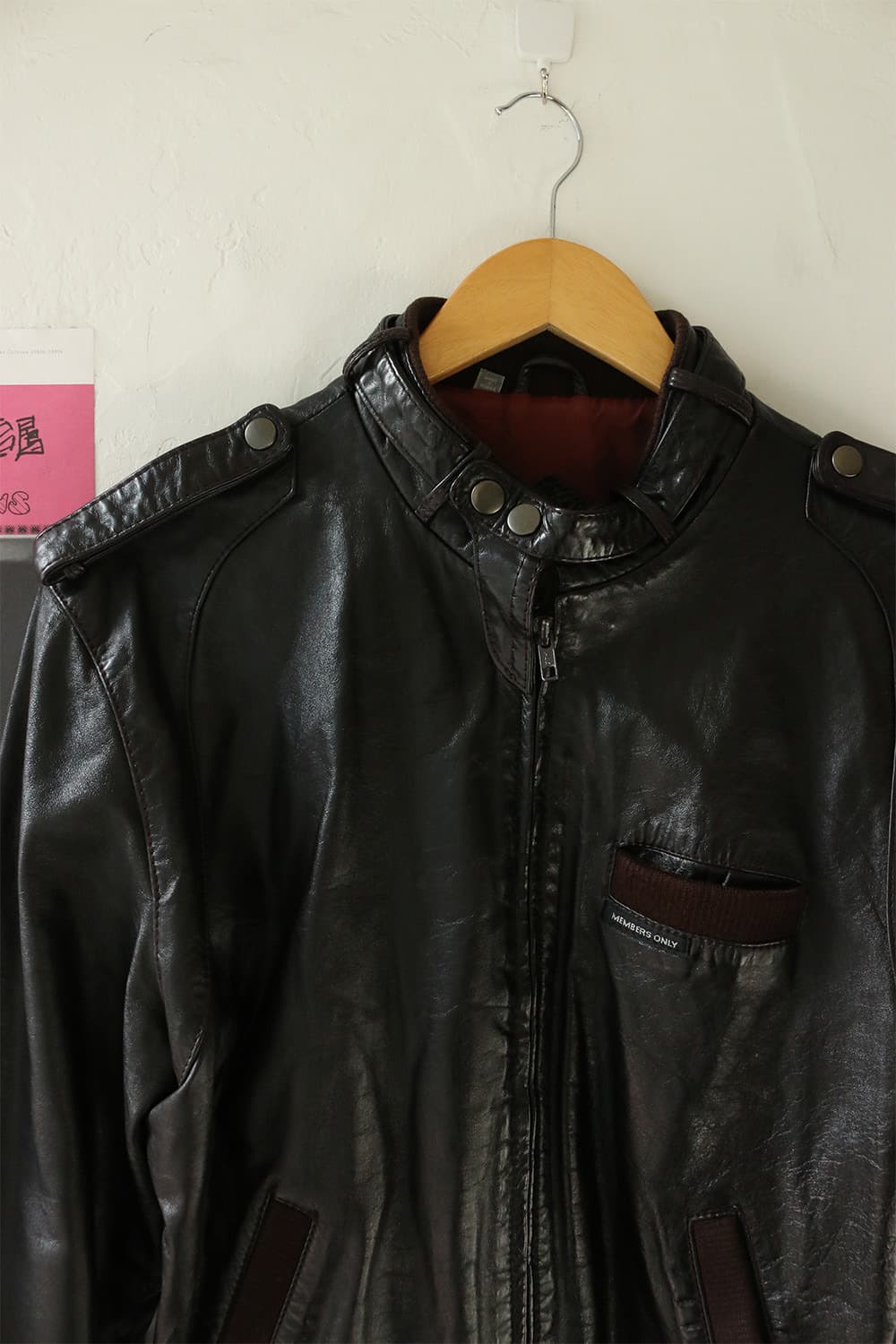Members only 레더 봄버 자켓 상품이미지5
