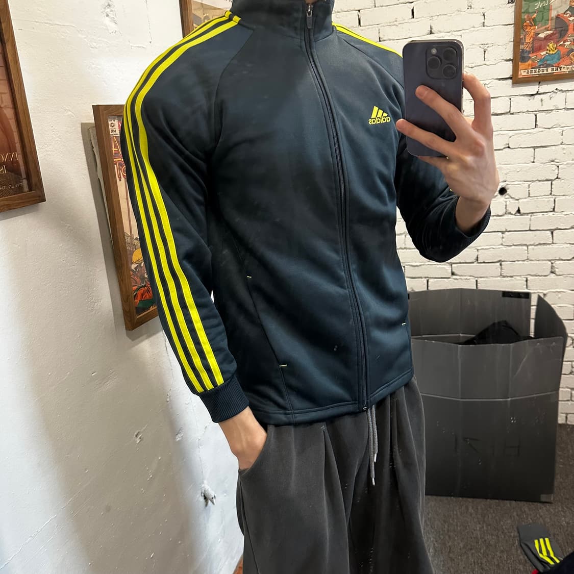 아디다스 삼선 형광 트랙탑 져지 상품이미지1