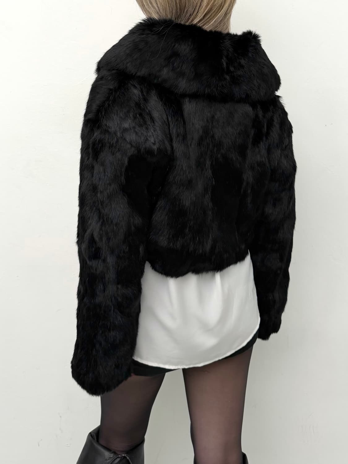블랙 볼레로 토끼 퍼 자켓 상품이미지3