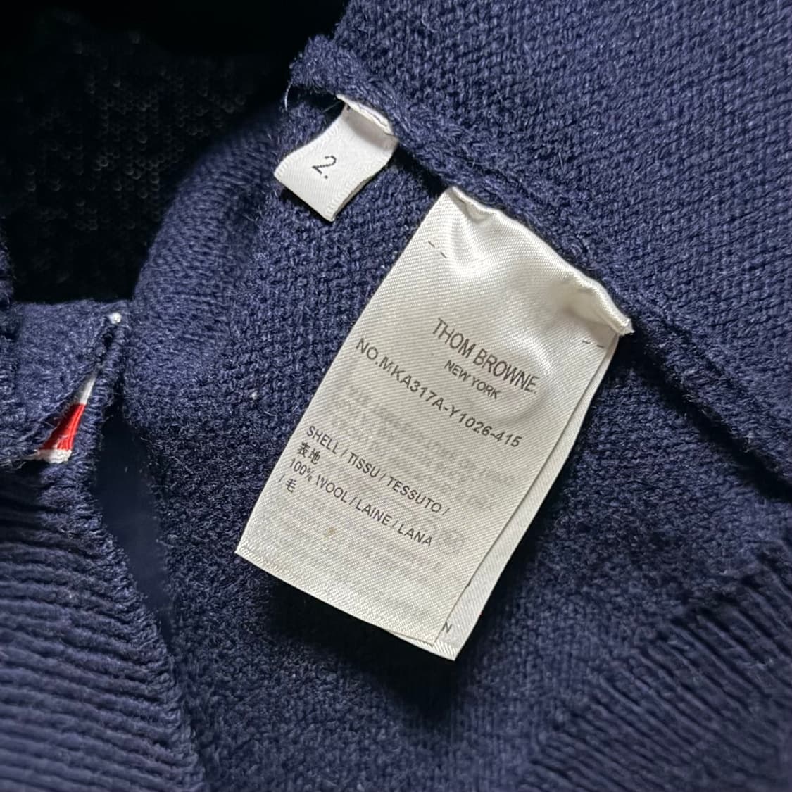 [S+급/2] 톰브라운 사선완장 크루넥 울 니트 네이비 상품이미지7