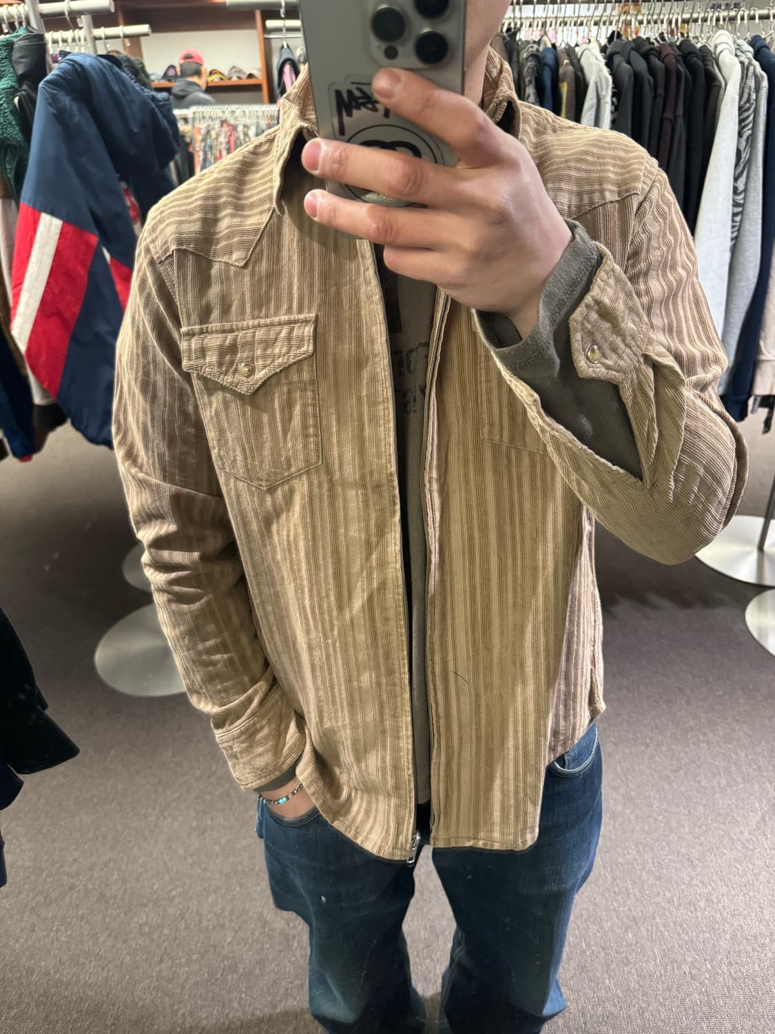 L)컨버스 빈티지 코듀로이 베이지 웨스턴셔츠 자켓 상품이미지1