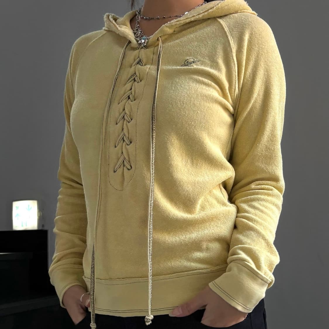 테리 아일렛 후드 긴팔티 상품이미지3