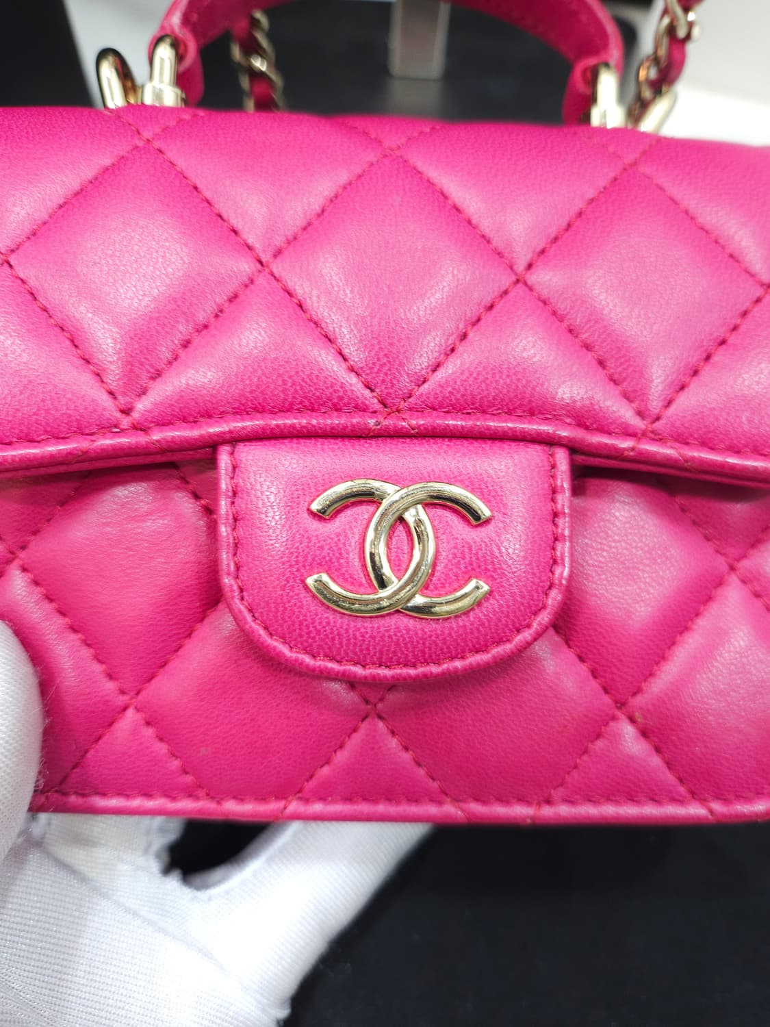 [정품] 샤넬 클래식 탑핸들 플랩 코인퍼스 WOC 체인백 ap2200 상품이미지7