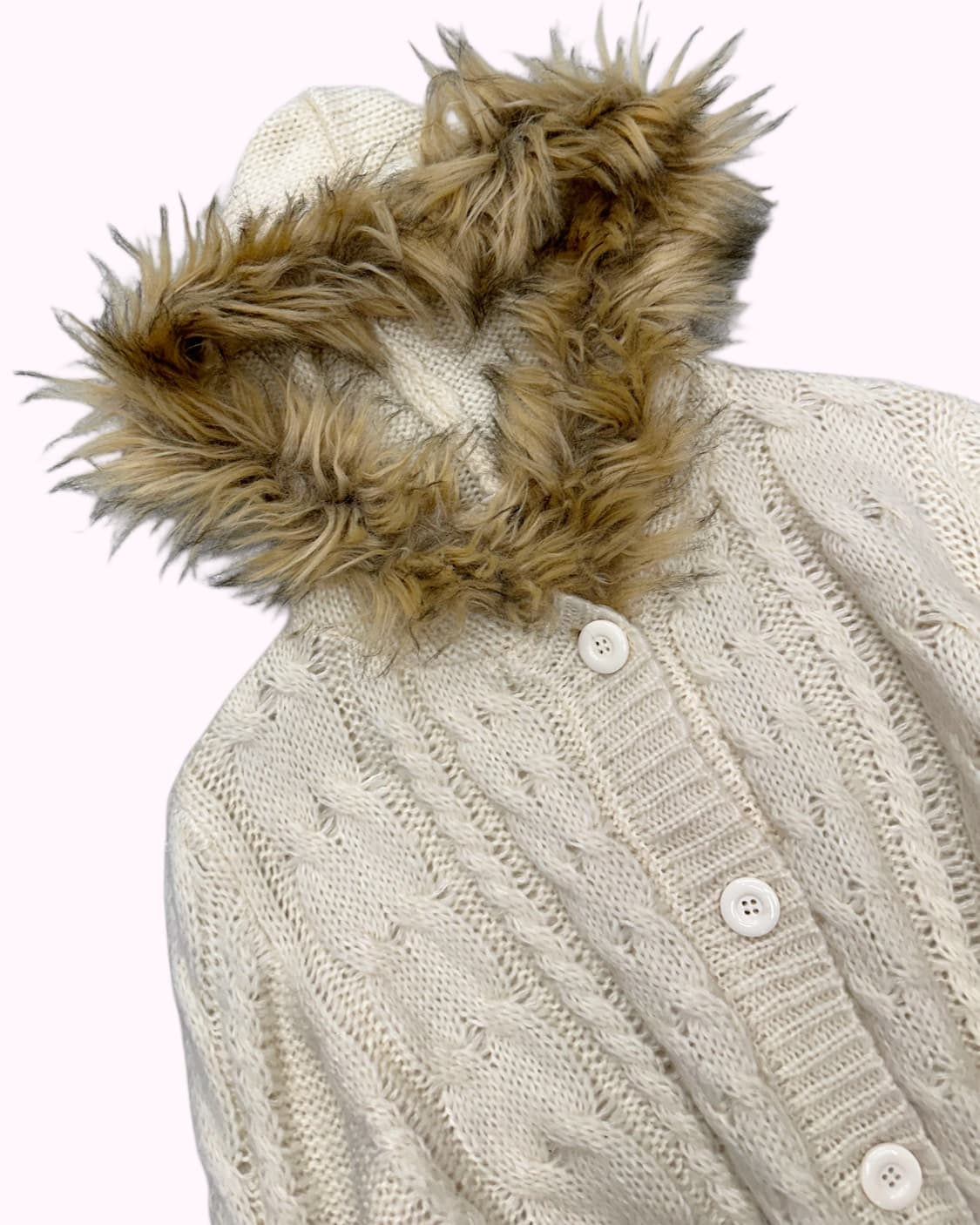 ivory pocket fur hood cardigan 상품이미지4