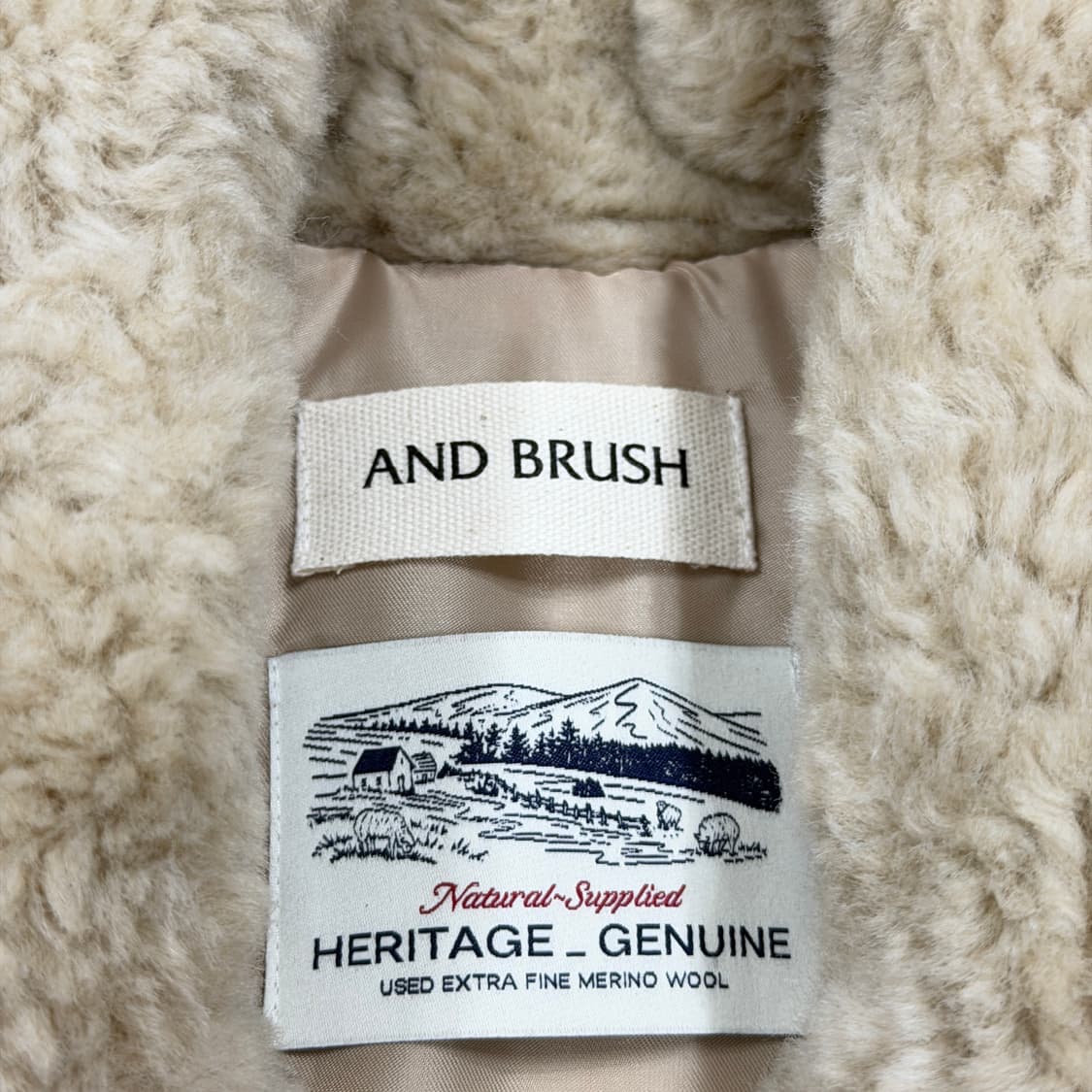 앤드브러쉬 이브닝 퍼 자켓 베이지 상품이미지7