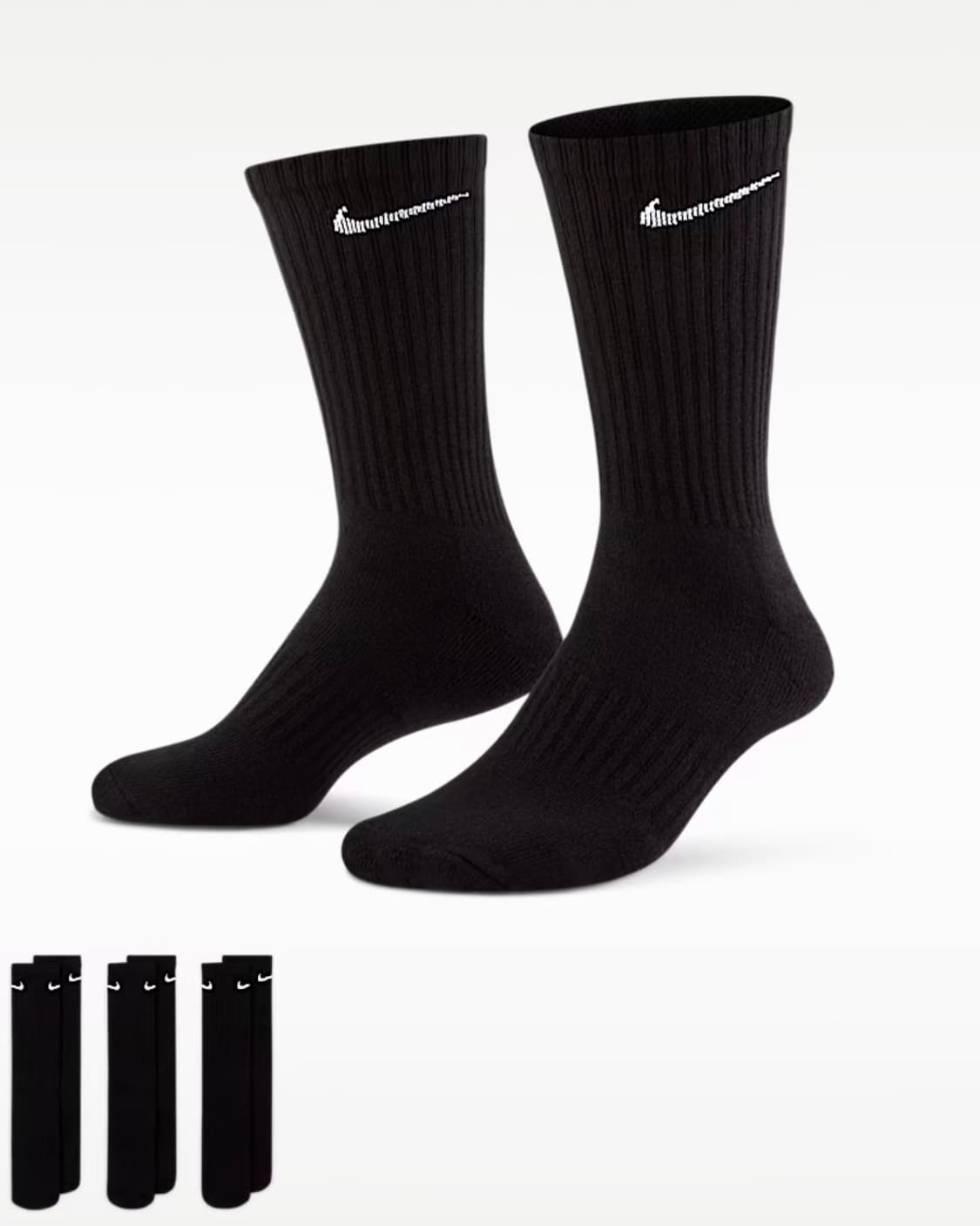 [M] 나이키 에브리데이 쿠션 크루 삭스 블랙 3개 세트 상품이미지1