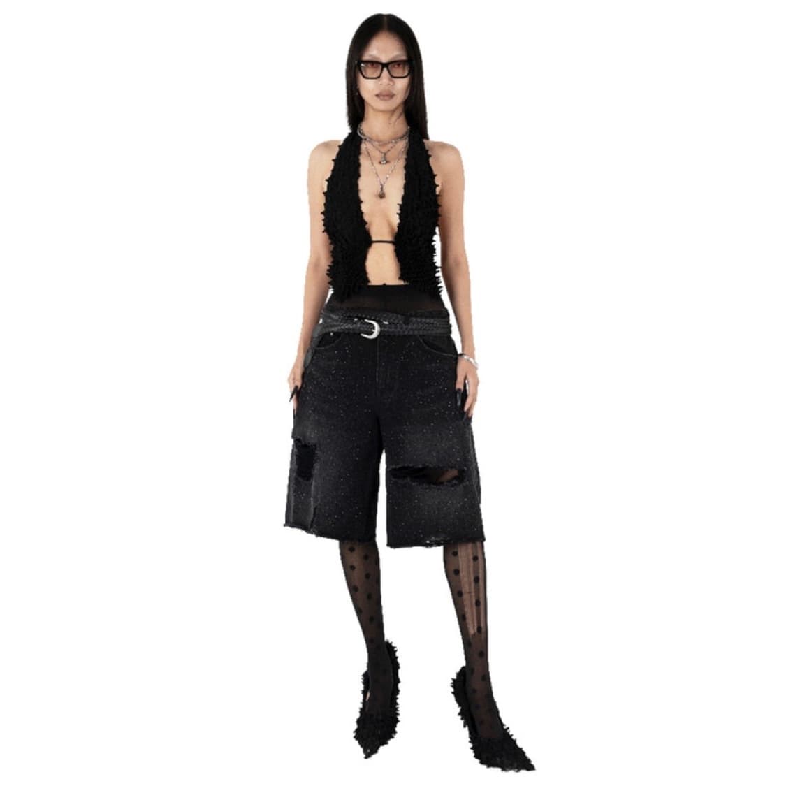 CAPSULE ONYX DENIM JORTS IN WASHED BLACK 상품이미지3