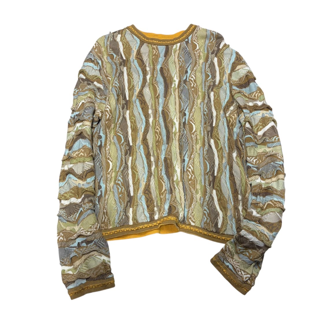 쿠지 쿠기 옐로우 케이블 니트 상품이미지1