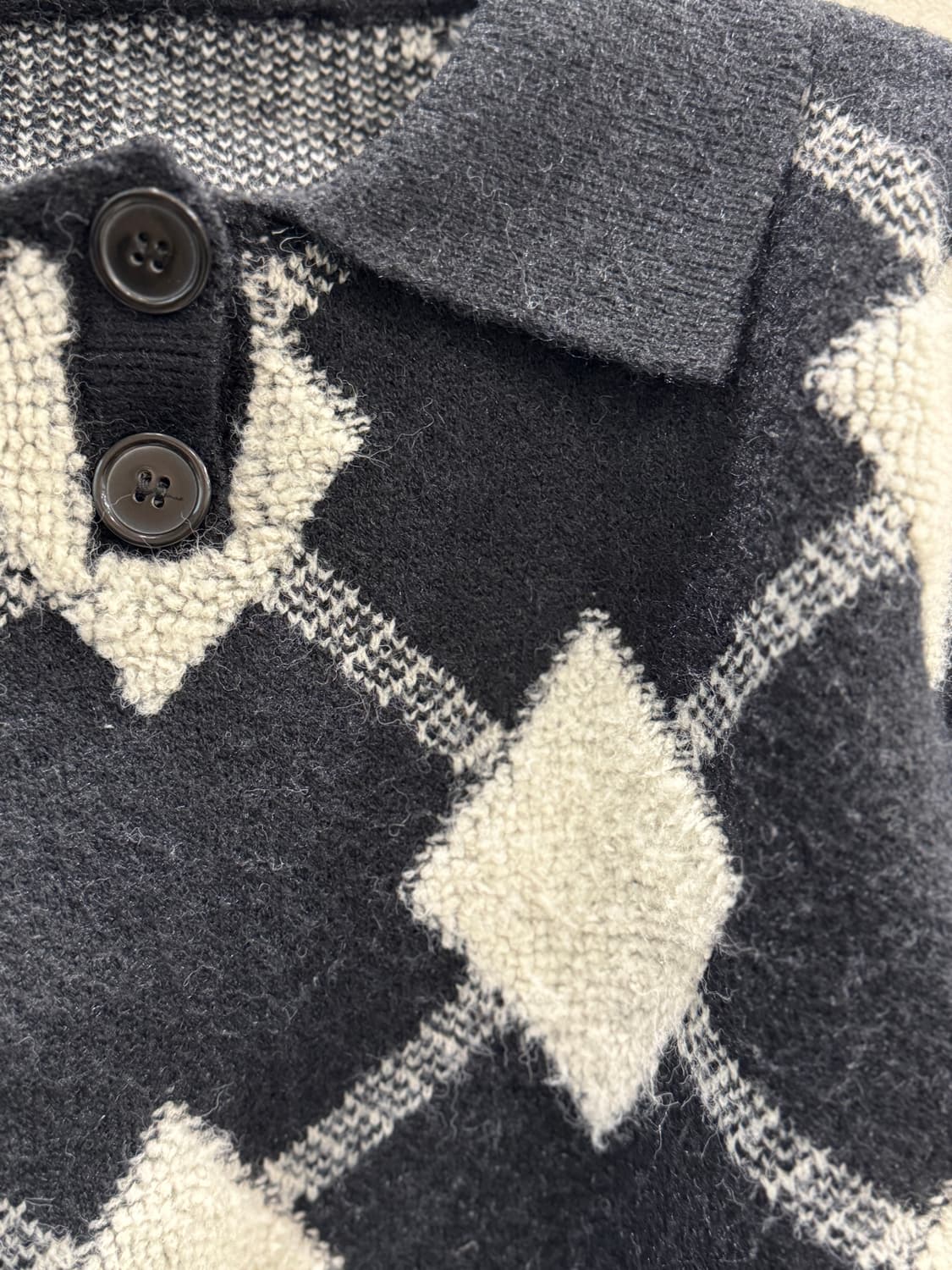 japan vintage 패턴 크롭니트 상품이미지3