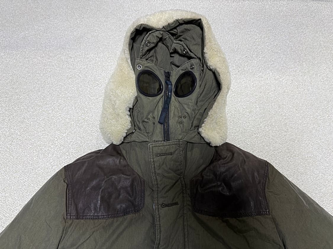 C.P 컴퍼니 카키 양털 후드 야상 패딩 자켓 남성용 105사이즈 상품이미지5