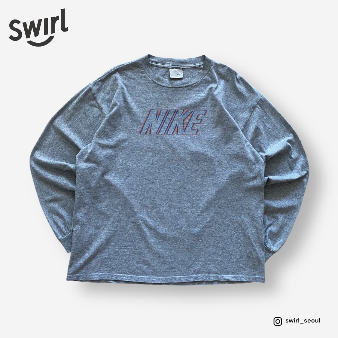 🌊90-00 nike spell logo long sleeve 상품이미지2