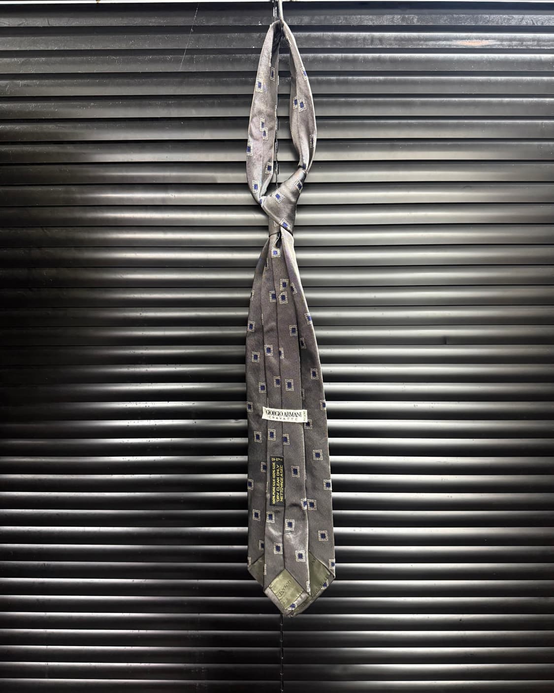 조르지오 아르마니 실크 명품 넥타이 패턴 실버 그레이 회색 락시크 펑크 상품이미지5