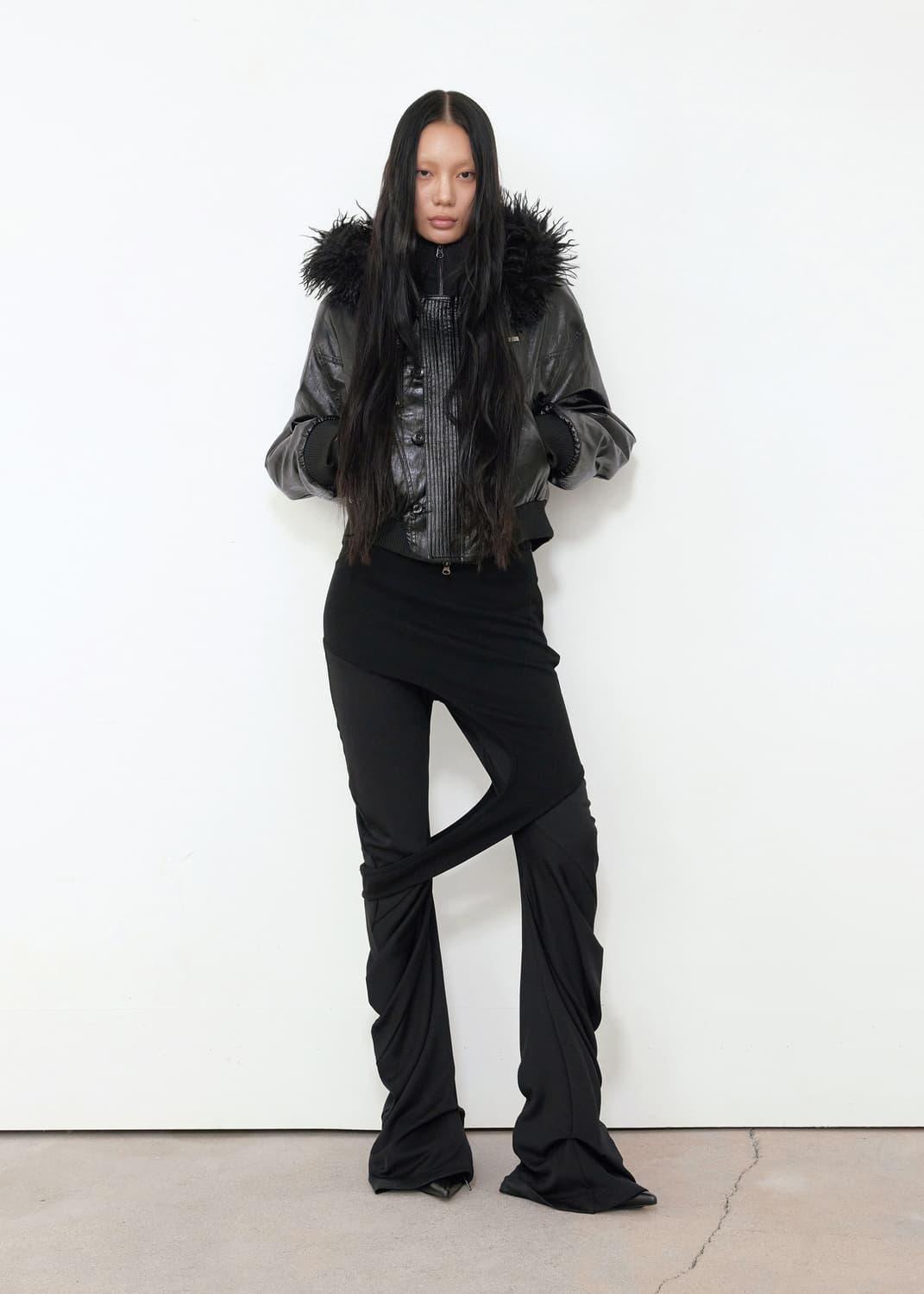 보헤미안서울 레더 퍼 후드 자켓 패딩 상품이미지5