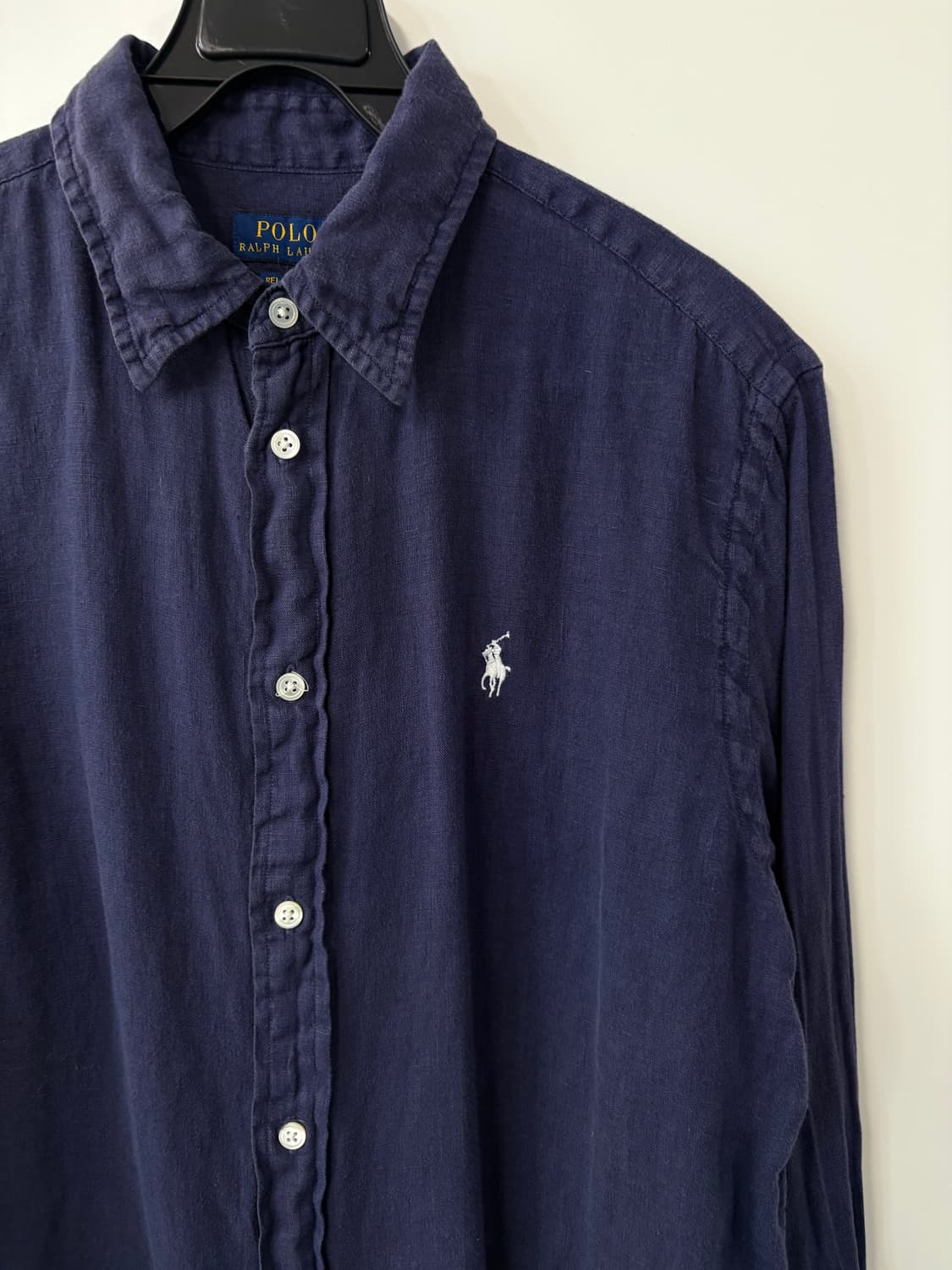 폴로 랄프로렌 QR 신형 네이비 린넨 셔츠 상품이미지3