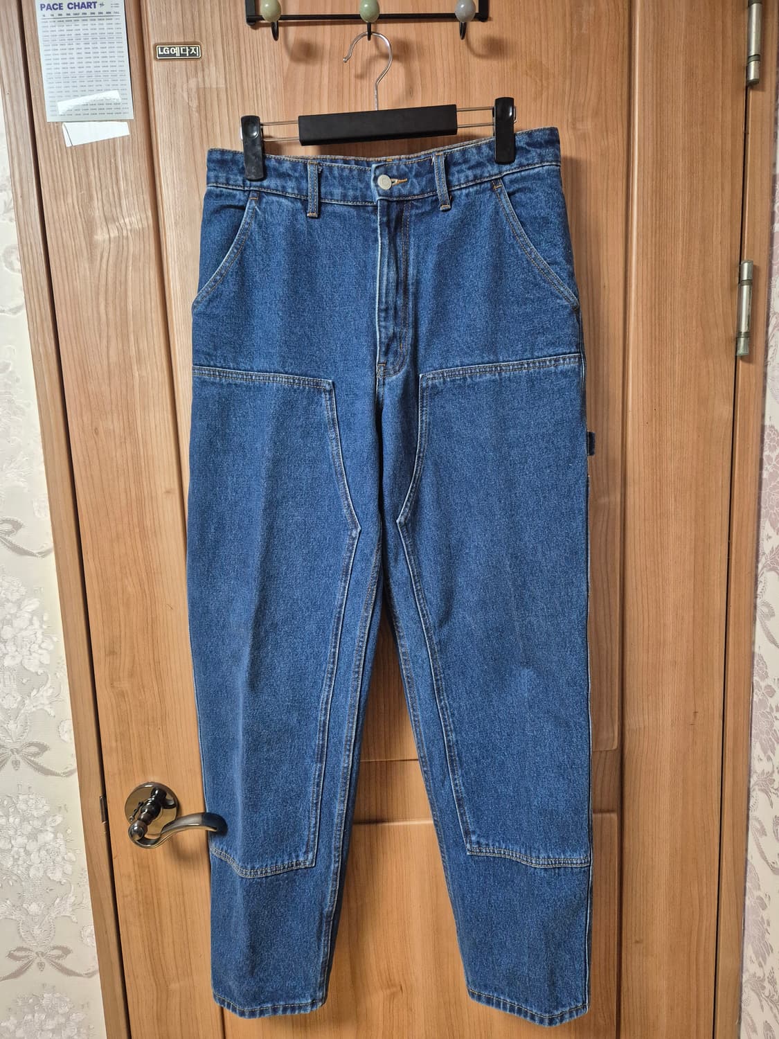 아웃스탠딩 카펜터 더블니 데님 중청 S 상품이미지1