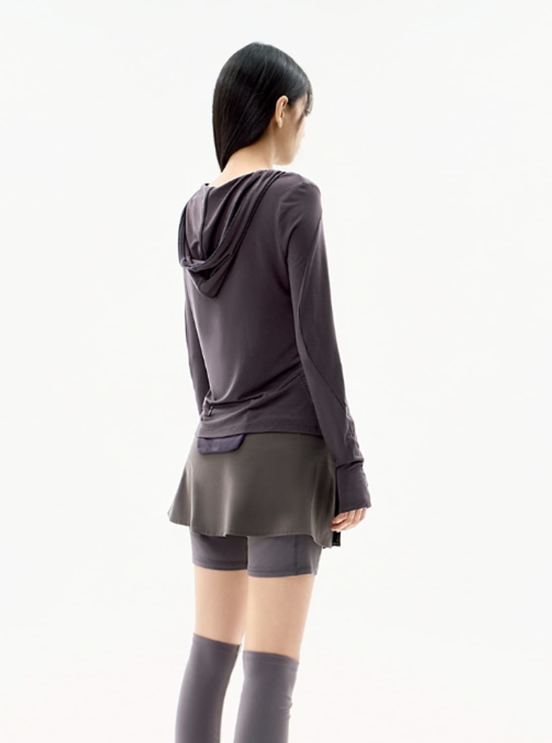 오호스 Button Slit Skirt Shorts Brown 상품이미지2