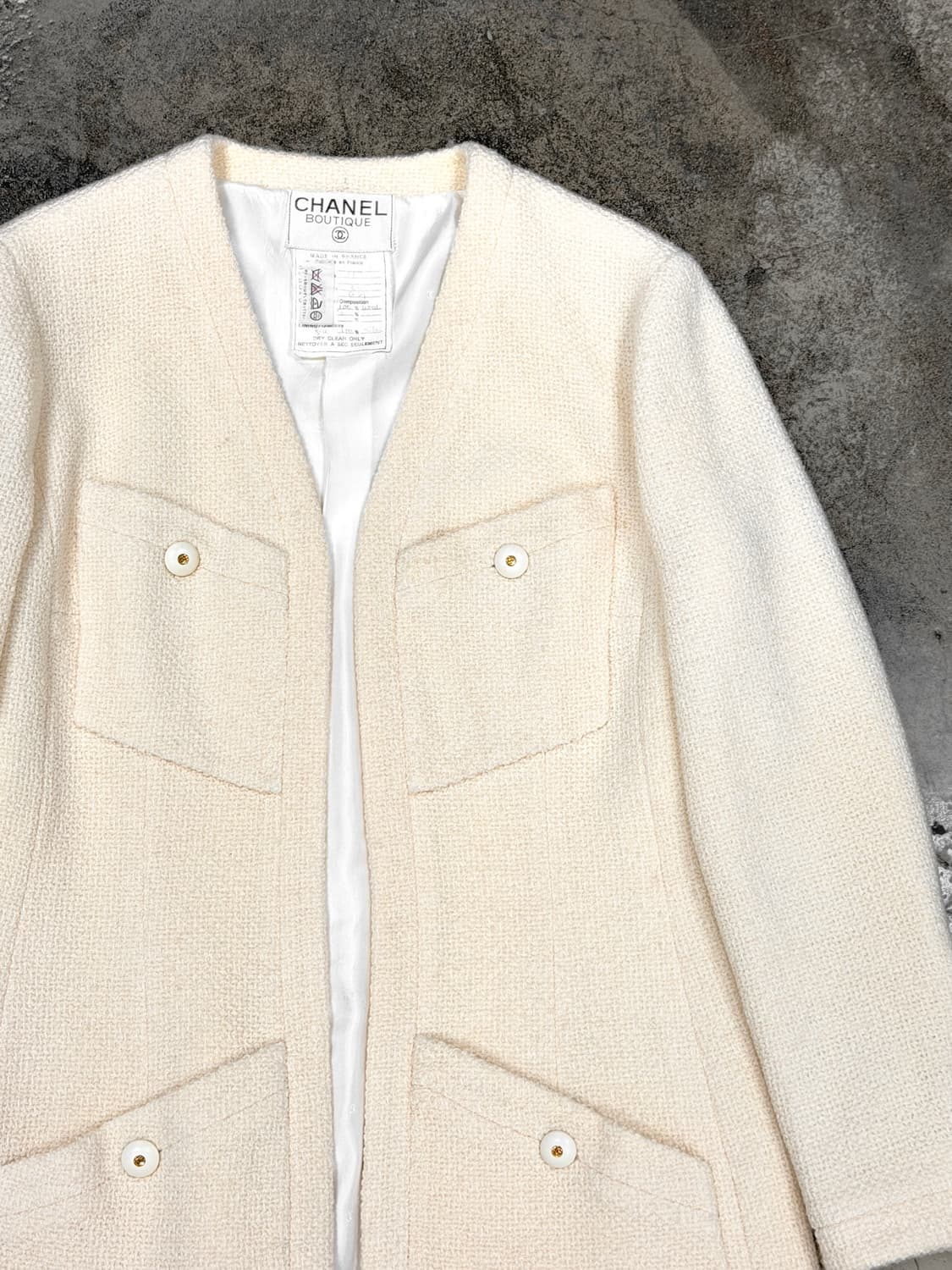 샤넬 부띠끄 트위드 자켓 아이보리 상품이미지2