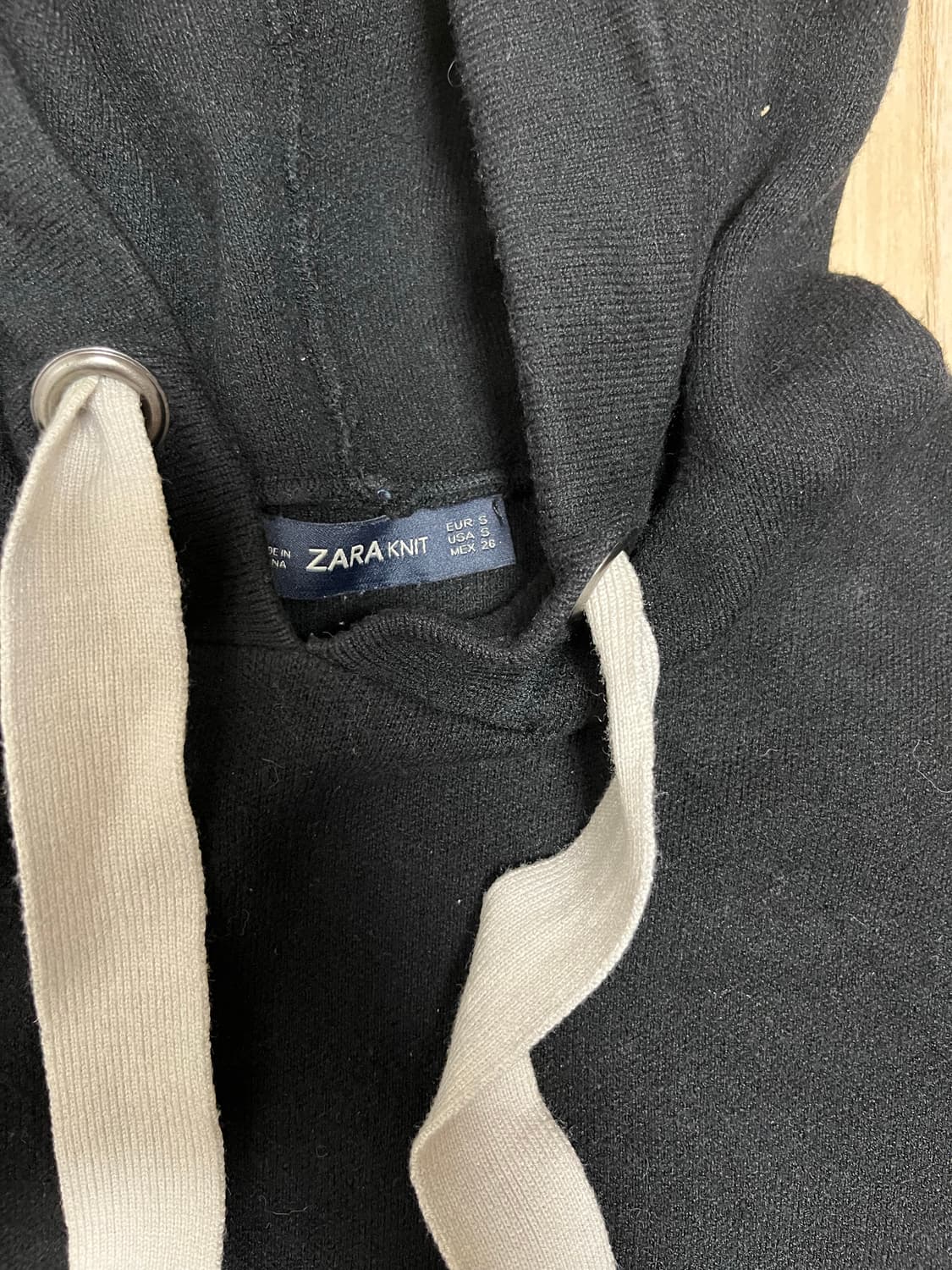 자라 블랙 니트 후드티 상품이미지3