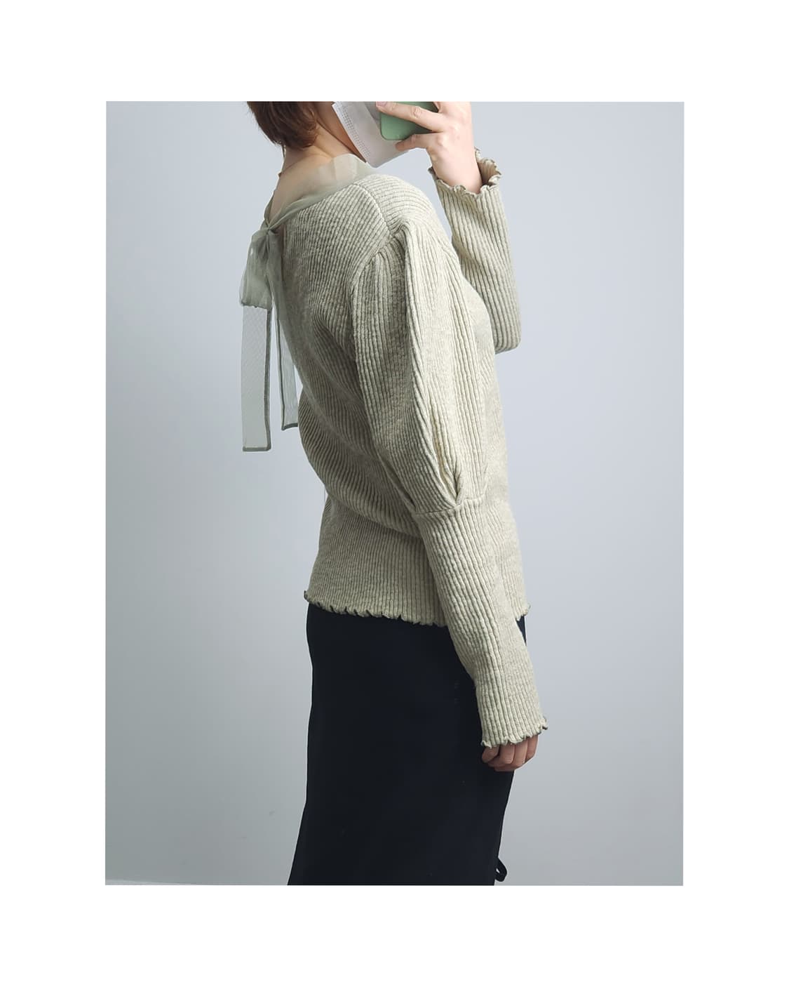 백리본 골지 니트 상품이미지1